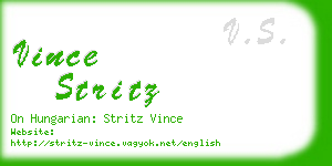 vince stritz business card